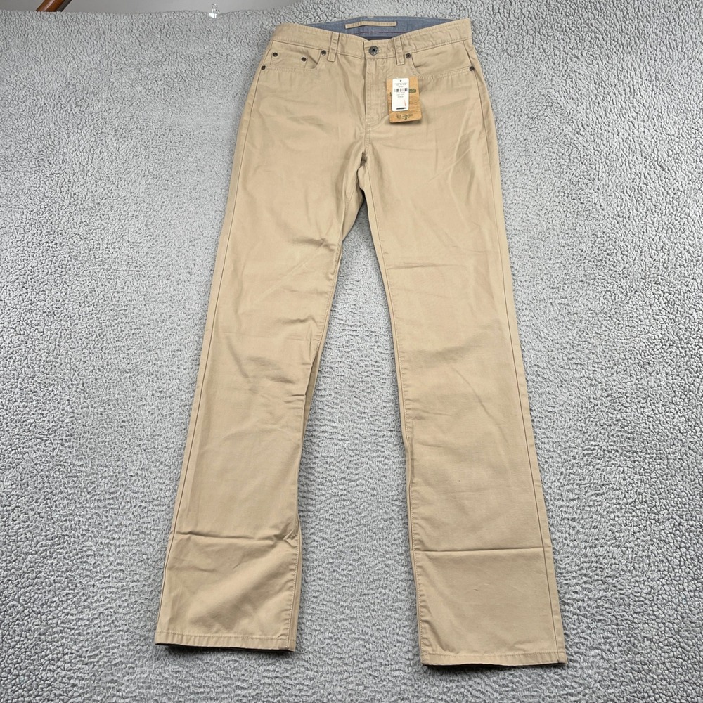 L.L.Bean Pants Mens 30x34 Light Taupe Lakewashed 5-Pocket Twill Standard Fit